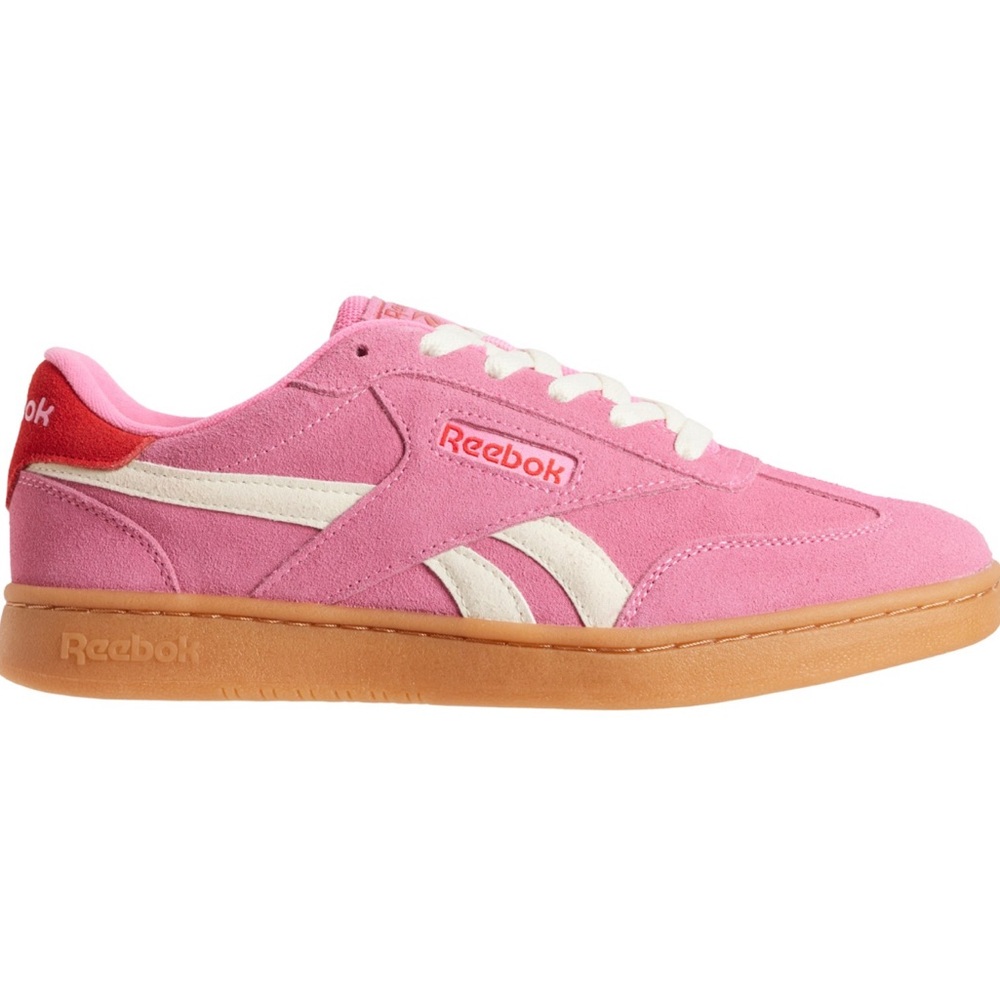 Suede Reebok Pink and Cream Sneakers with Gum Sole